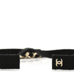 Grosgrain Chain CC Bow Belt Black - 图片 3