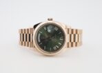 Rolex Day-Date 40 Rose Gold Olive Green Roman Dial & Fluted Bezel President Bracelet 228235 - - 图片 4