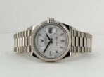 Rolex White Gold Day-Date 40 Watch - Fluted Bezel - Meteorite Baguette Diamond Dial - President Bracelet - 228239 mtdp - 图片 4