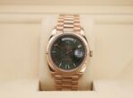 Rolex Day-Date 40 Rose Gold Olive Green Roman Dial & Fluted Bezel President Bracelet 228235 - - 图片 2