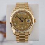 Rolex Day-Date 40 Yellow Gold Champagne Roman Dial & Fluted Bezel President Bracelet 228238 -