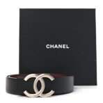 Calfskin CC Reversible 90 36 Belt Black Burgundy - 图片 6