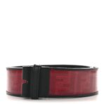 Glazed Fabric Vitello Century FF 1974 Belt 85 34 Rosso Black