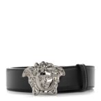 Textured Calfskin 4cm La Medusa Belt 90 36 Black