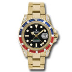 Rolex GMT-Master II 116758SARU 18K Yellow Gold Black Dial