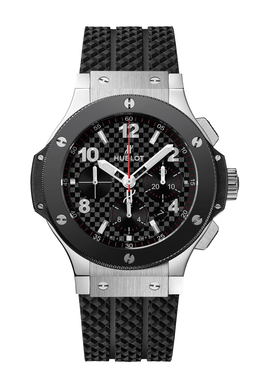 12626.jpg 44mm Original Chronograph Stainless Steel Ceramic Bezel Black Dial - 图片 1