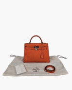Hermes Kelly 32 Togo Sellier Orange PHW - 图片 13