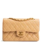 CHANEL Vintage Medium Double Flap Shoulder Bag - Nude