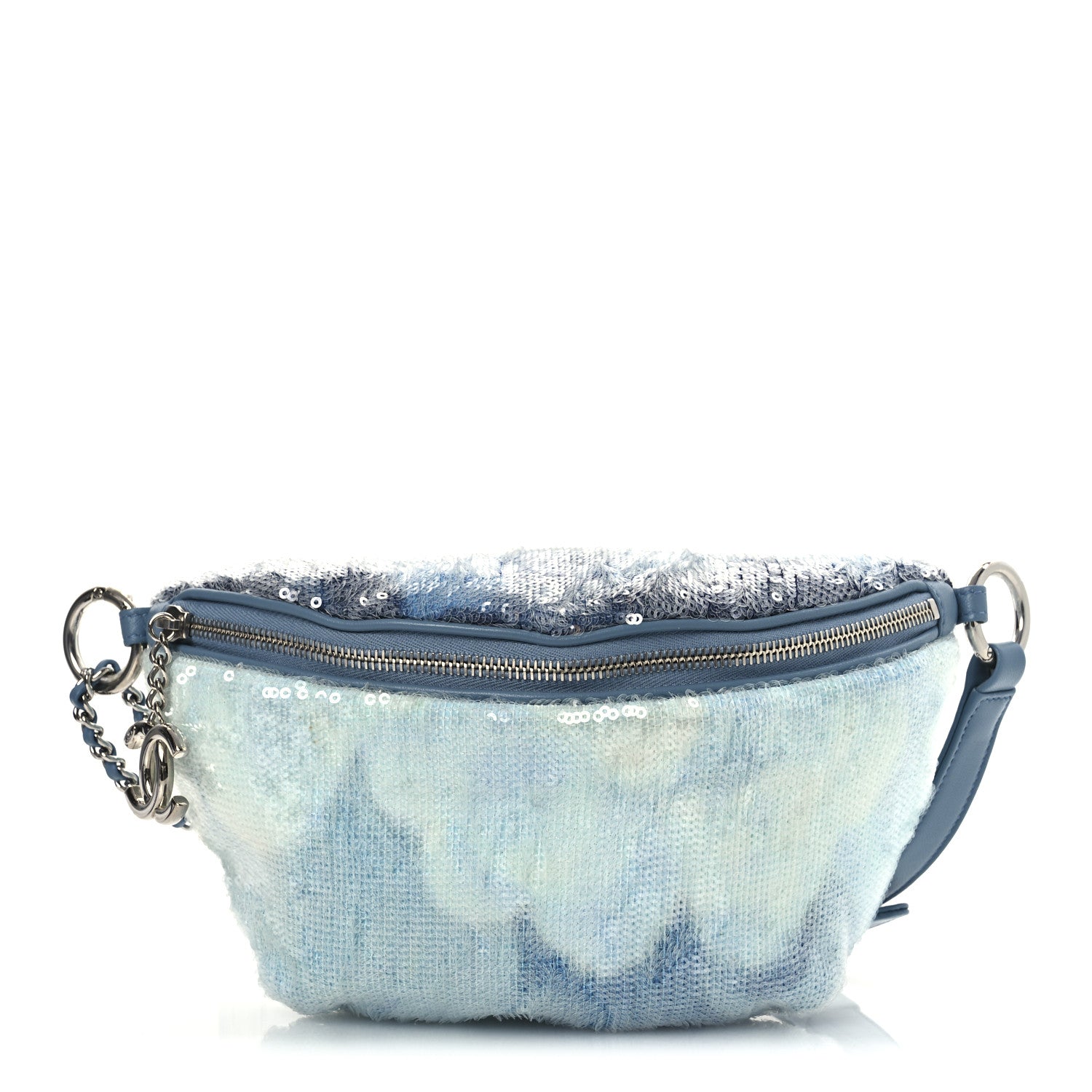 19d69d21ab7d012831a32cb567cc893b.jpg Sequin Tri-color Waterfall Waist Bag Fanny Pack Silver Blue - 图片 1