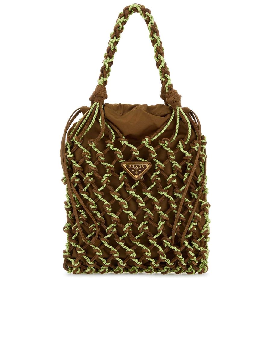 1BC107VOOM2HHE_F0K0K-1.jpg Prada Noué Small Macramé and Suede Bag - 图片 1