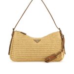 Prada Aimée Large Crochet and Leather Bag