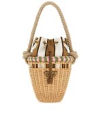 Wicker Mini Bucket Bag