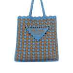 Twotone Raffia Shopping Bag