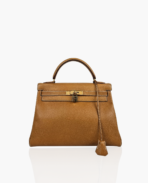 Hermès Vintage Kelly 32 Clemence Beige GHW
