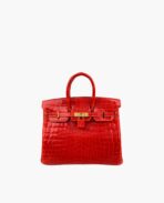 Hermès Birkin 25 Shiny Crocodile Niloticus Geranium GHW