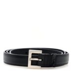 Grained Calfskin Monogram Cassandre Extra Thin Square Buckle Belt 85 34 Black