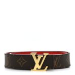 Monogram Calfskin LV Initiales Reversible Belt 75 30 Red