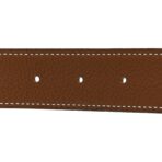 Box Togo 32mm Au Carre H Belt 80 32 Black Gold - 图片 4