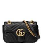 GG Marmont Mini Matelassé Black Leather Shoulder Bag