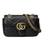 GG Marmont Mini Matelassé Black Leather Shoulder Bag