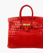 Hermès Birkin 25 Shiny Crocodile Niloticus Geranium GHW - 图片 2