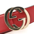 Moon Calfskin Interlocking G 37mm Belt 110 44 Vibrant Red - 图片 6