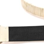 Lambskin Ruched Logo Belt 80 32 White - 图片 4