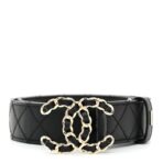 Lambskin Quilted CC Chain Belt 70 28 Black