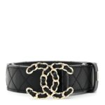 Lambskin Quilted CC Chain Belt 70 28 Black