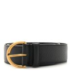 Textured Dollar Calfskin 40mm Belt 85 34 Black