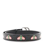 GG Supreme Monogram Bee Multicolor Appia Calfskin 30mm Belt 105 42 Black - 图片 2