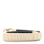 Lambskin Ruched Logo Belt 80 32 White - 图片 2