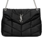 Loulou Puffer Medium Black Quilted Shoulder Bag