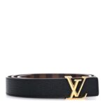 Calfskin Damier Ebene 25mm LV Iconic Reversible Belt 80 32 Black