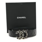 Calfskin Quilted CC Chain Belt 70 28 Black - 图片 6