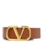 Glossy Calfskin VLogo Reversible 30mm Belt 85 34 Saddle Brown Black