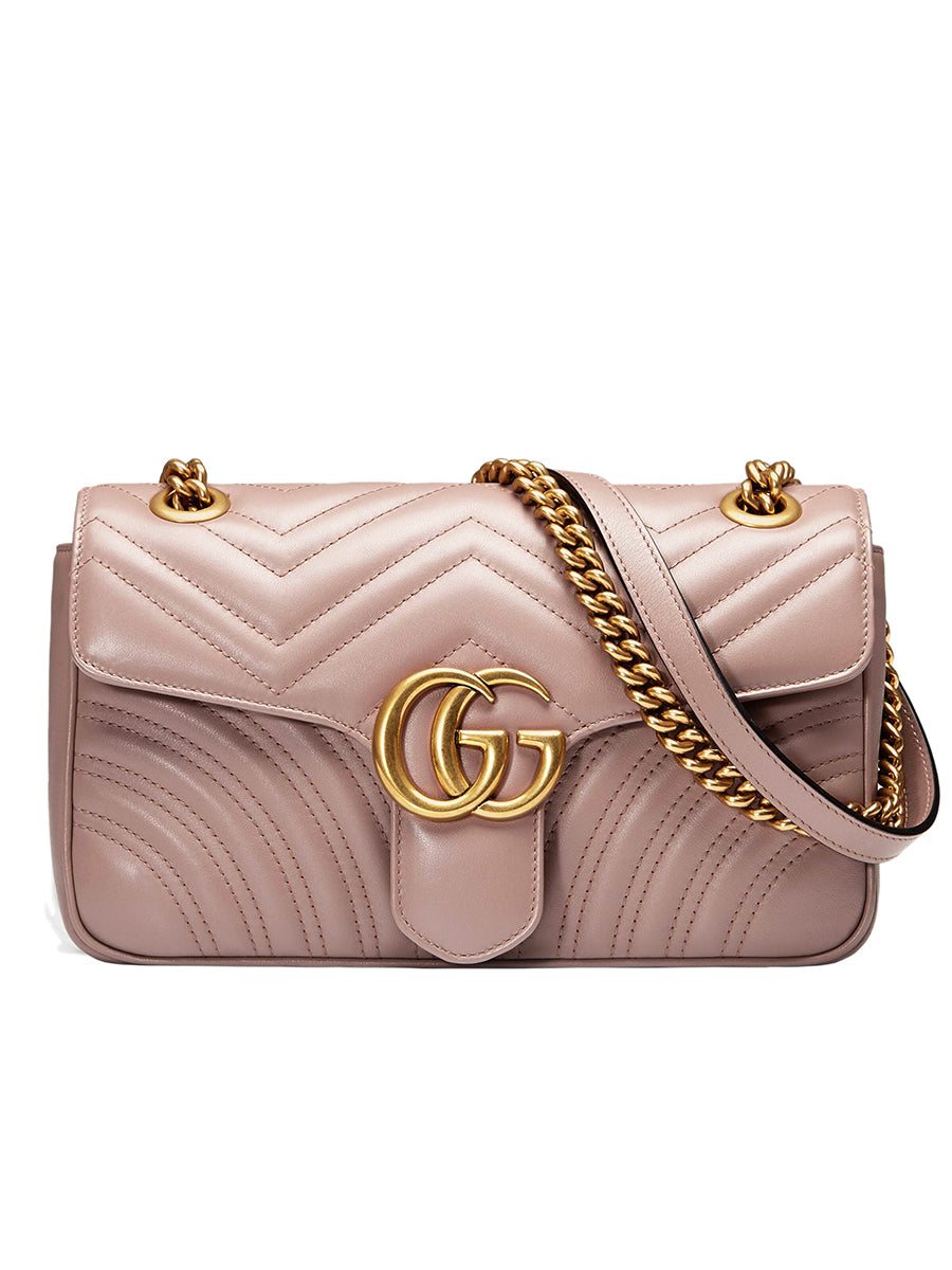 443496_DTDIT_5729_OS_1.jpg GG Marmont Small Matelasse Dusty Pink Leather Shoulder Bag - 图片 1