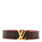 Calfskin Monogram 30mm LV Initiales Reversible Belt 75 30 Red