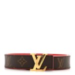 Calfskin Monogram 30mm LV Initiales Reversible Belt 75 30 Red