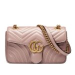 GG Marmont Mini Matelasse Dusty Pink Leather Shoulder Bag