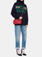 GG Marmont Mini Matelasse Red Leather Shoulder Bag - 图片 7