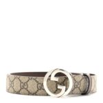 GG Supreme Monogram Calfskin Blondie Interlocking G 30mm Belt 110 44 Beige Ebony New Acero