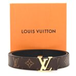 Monogram Calfskin 40mm LV Initiales Reversible Belt 110 44 Black - 图片 5
