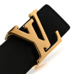 Calfskin Monogram 30mm LV Initiales Reversible Belt 85 34 Black - 图片 7