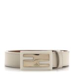 Calfskin Enamel  FF Belt 85 34  White