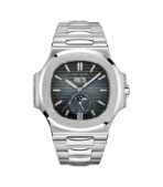 41mm Annual Calendar Moon Phase Steel Blue-Gray Dial