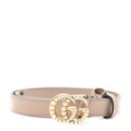 Calfskin Pearl Double G 20mm Belt 85 34 Porcelain Rose