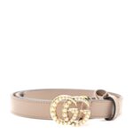 Calfskin Pearl Double G 20mm Belt 85 34 Porcelain Rose