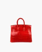 Hermès Birkin 25 Shiny Crocodile Niloticus Geranium GHW - 图片 5