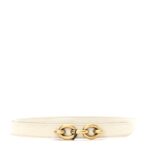 Calfskin Crocodile Embossed Maillon Belt 90 36 Crema Soft